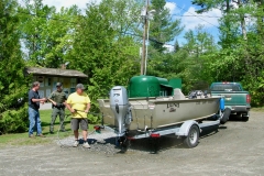 washing a boat