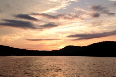 Sunset mid lake